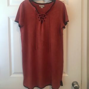 Faux suede dress